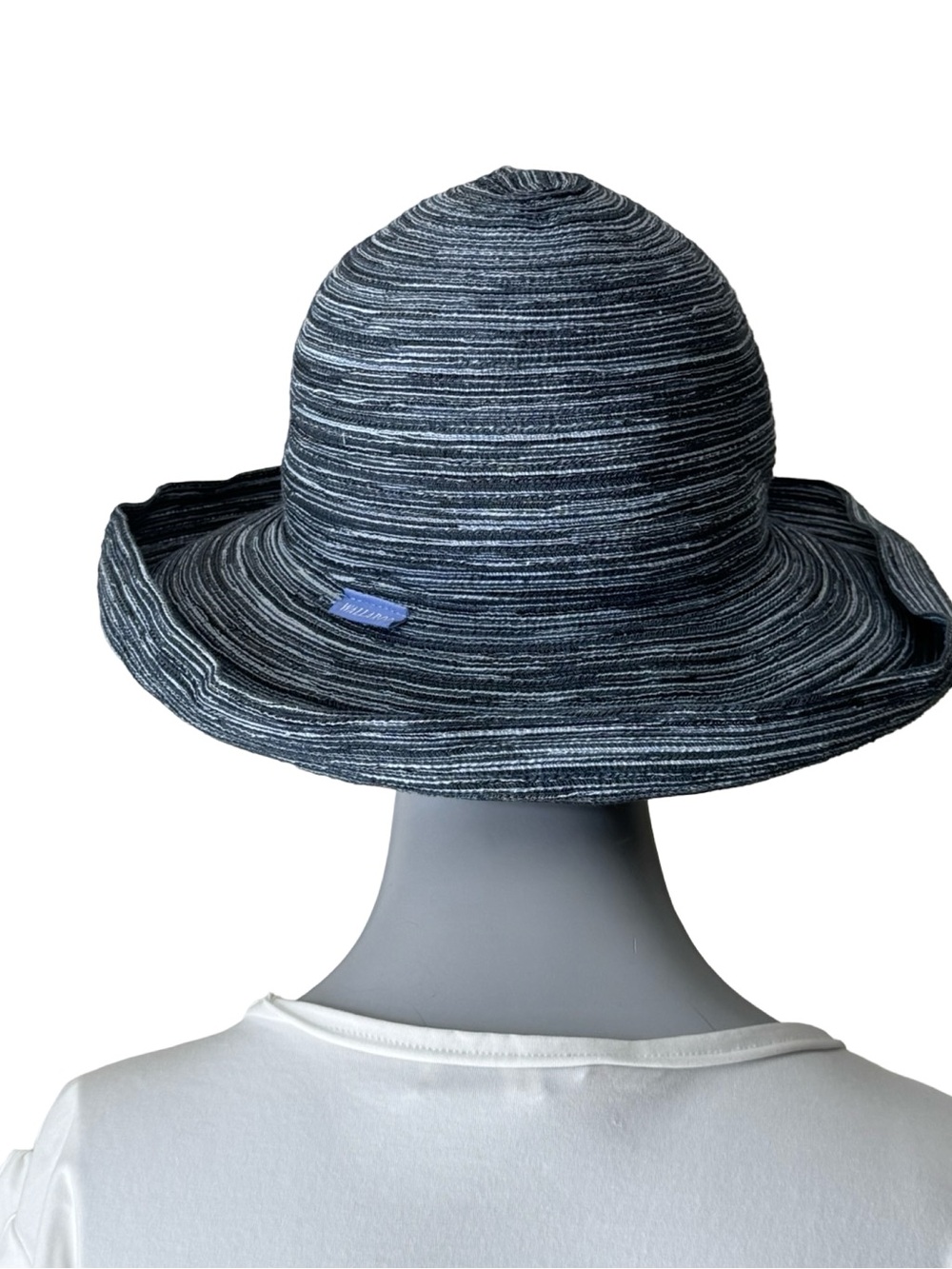 Wallaroo Sydney Wide-Brim Woven Denim Blue Sun Hat - Picture 8 of 10